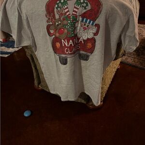Festive Gray Nana Claus Tee - Short Sleeve